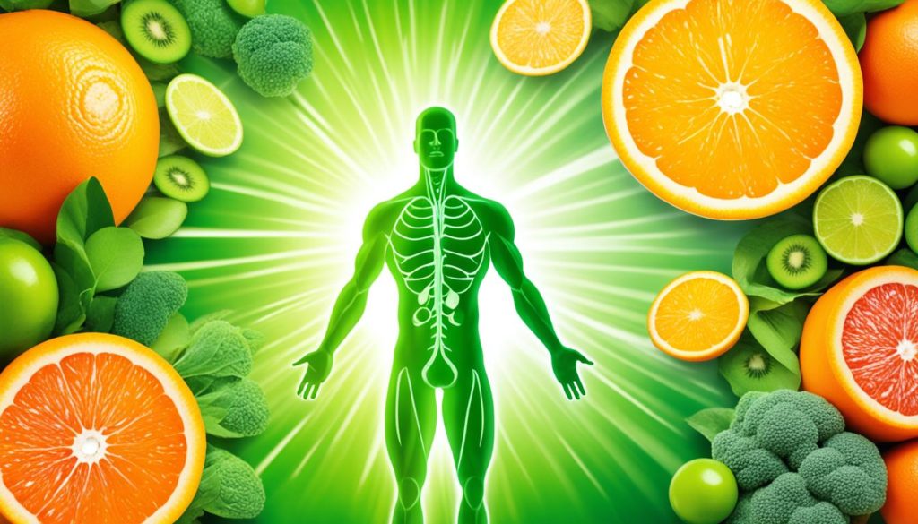 Sistema imunológico fortalecido por vitamina C e E