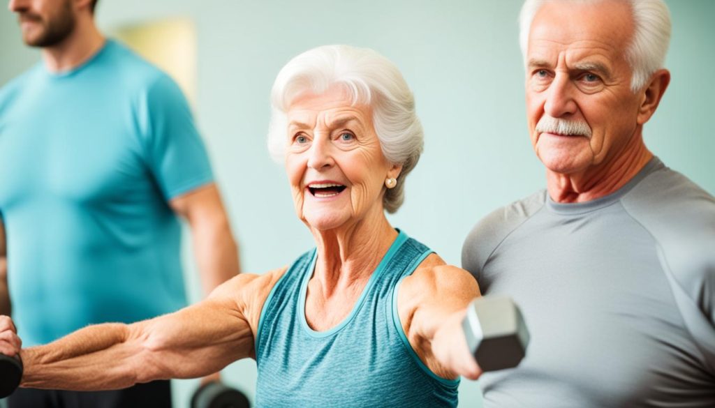 Treino de musculação para idosos